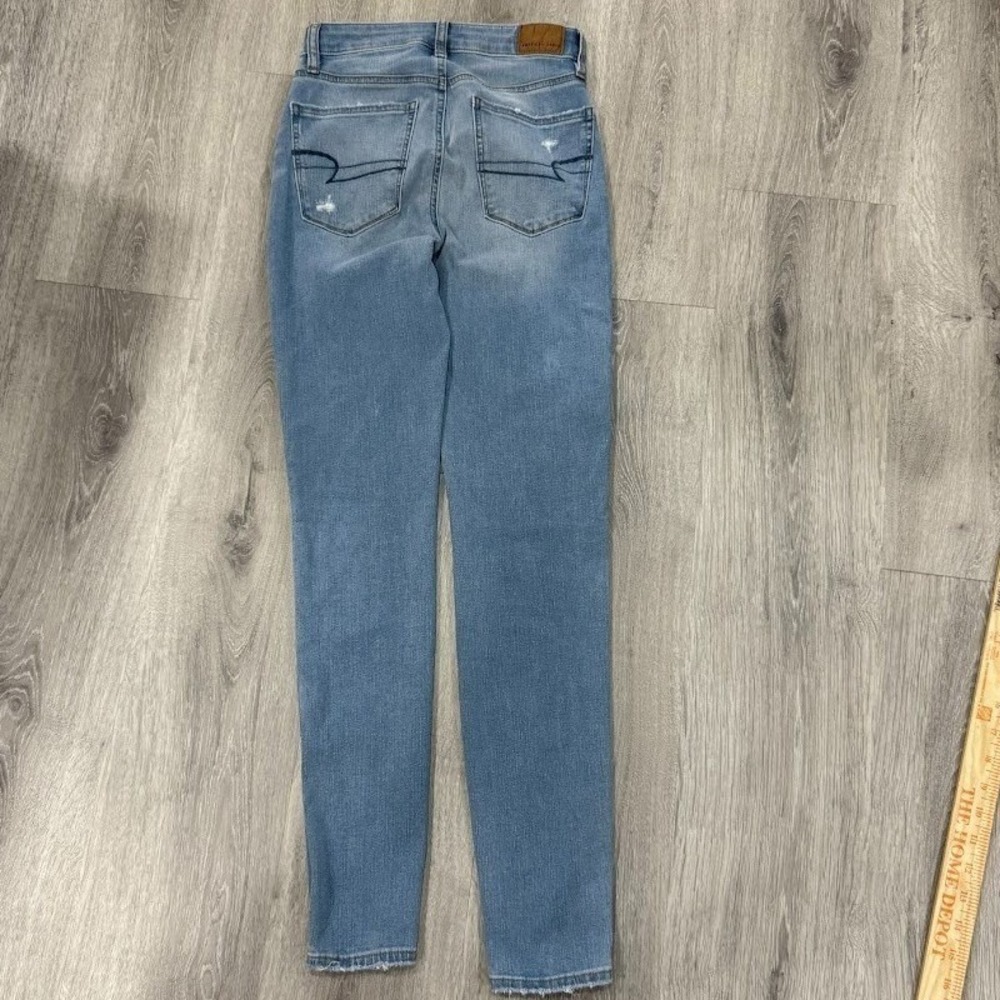 American Eagle Super Hi-Rise Jegging Women's 00 Regular Light Wash Stretch Denim - Picture 2 of 8